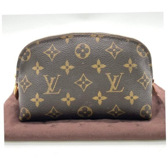 LOUIS VUITTON Monogram Pochette Cosmetic Pouch W/Dust Bag 125-092425 - Picture 1 of 12